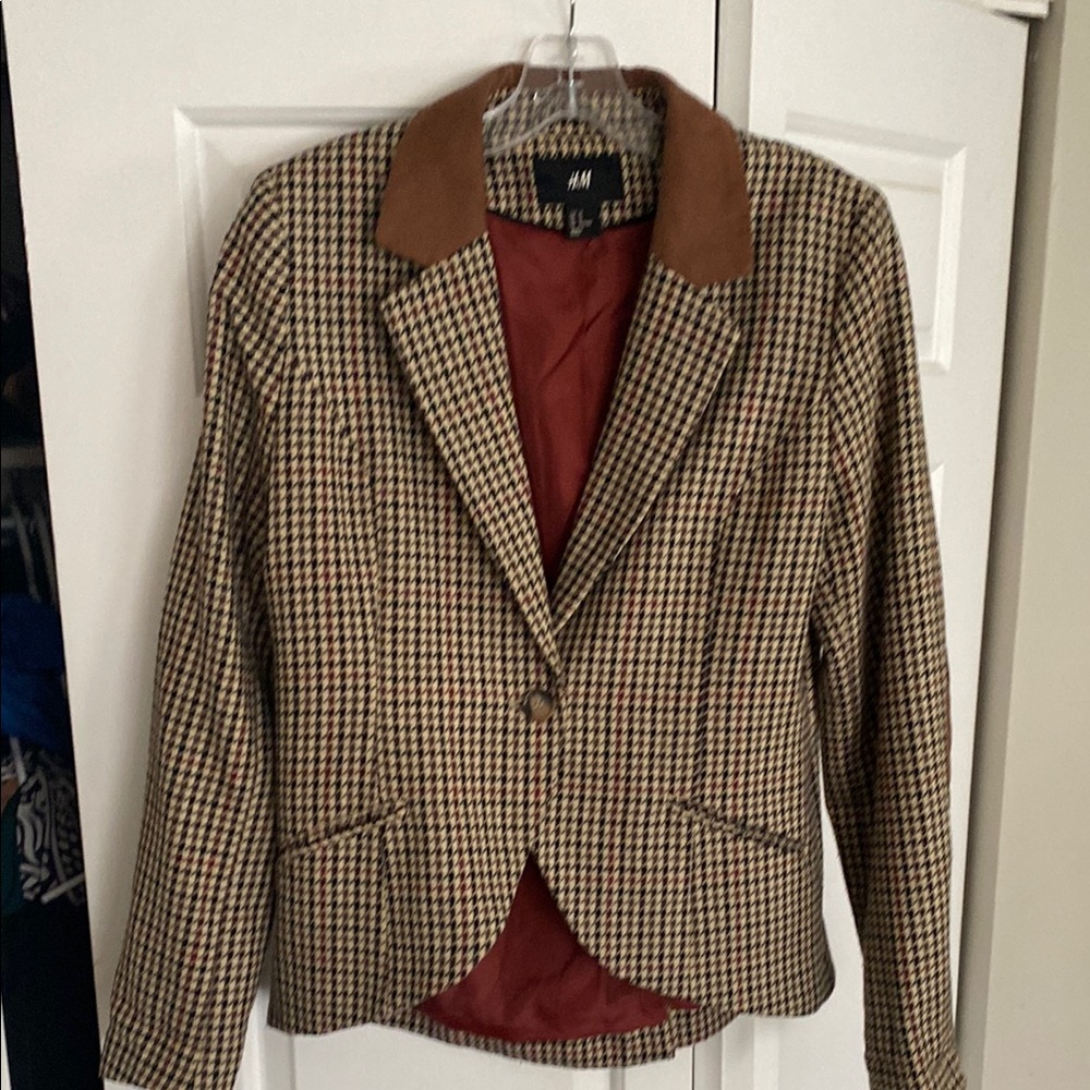 H&M Brown Houndstooth Women's Blazer